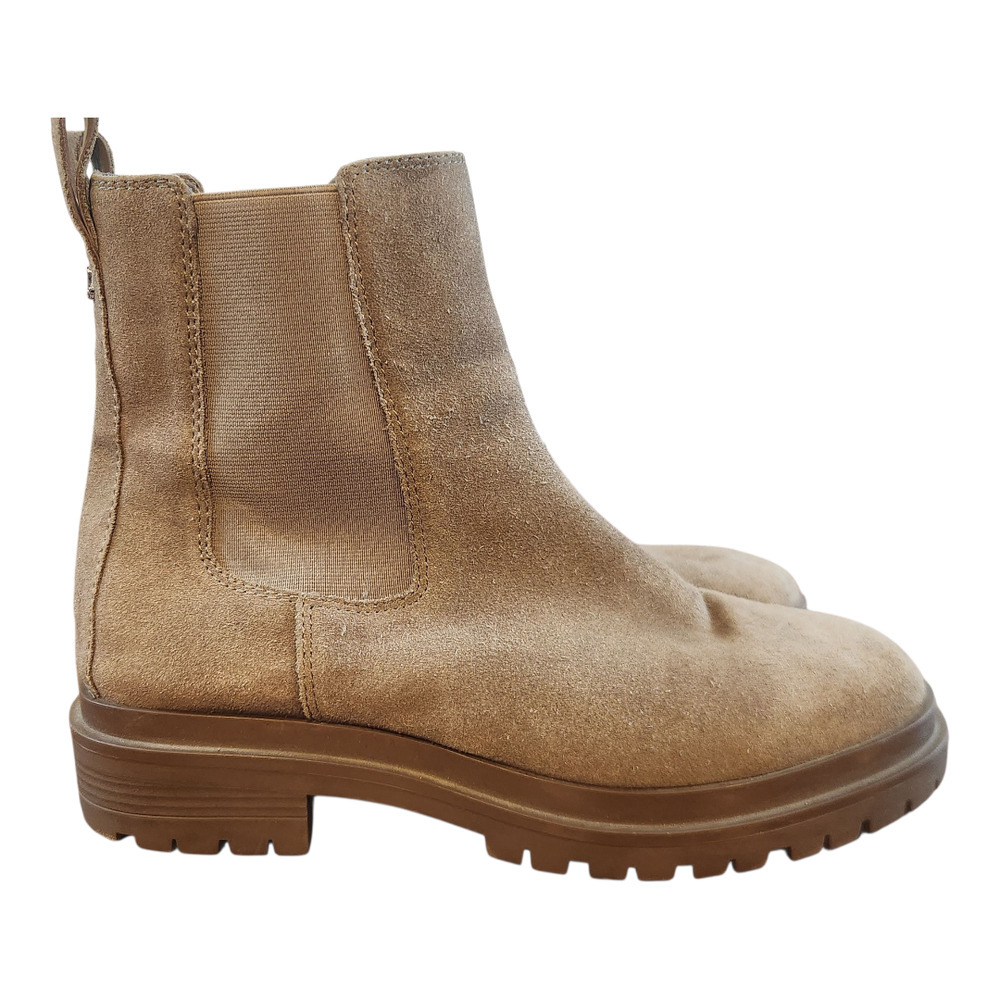 Lauren Ralph Lauren leather suede Corinne boots sz 8 Chelsea booties tan
